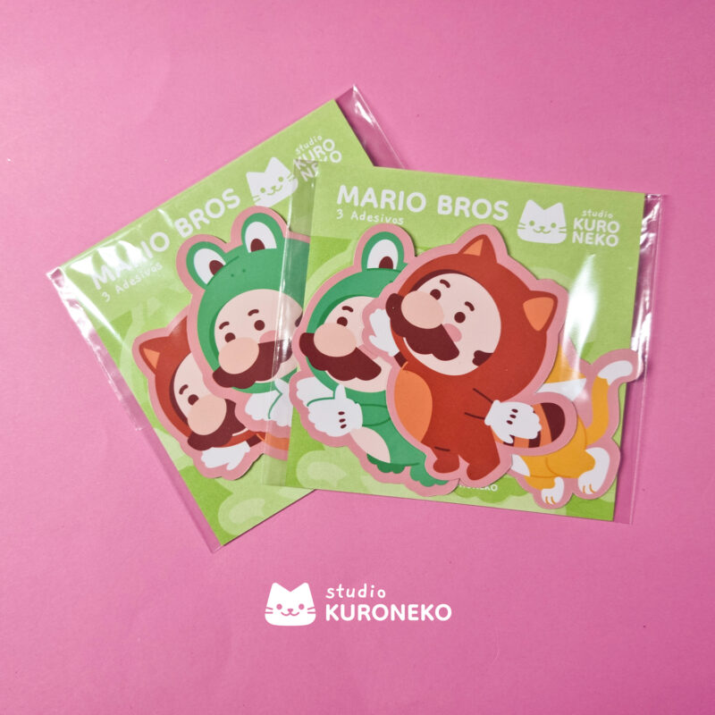 Pacote de Adesivos - Mario Bros Power UPs
