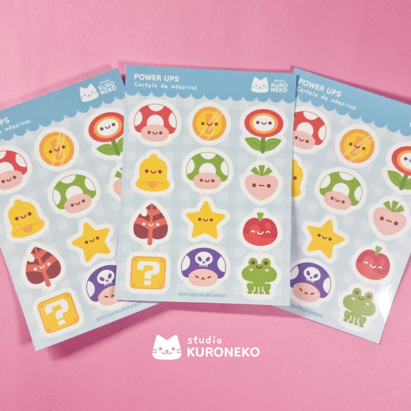 Cartela de adesivos - Power UPs