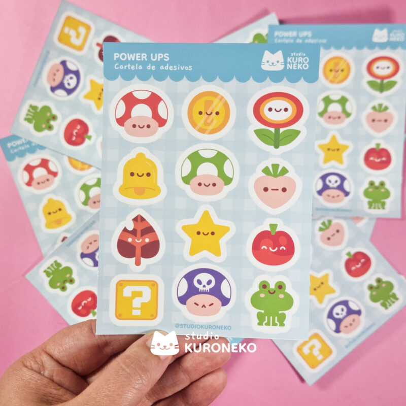 Cartela de adesivos - Power UPs