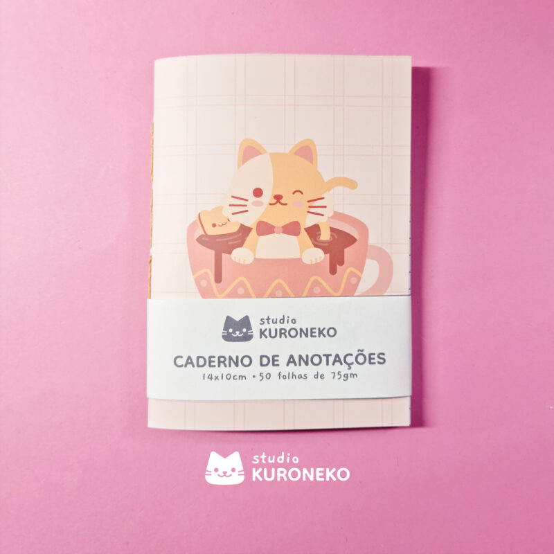 Caderninho de Anotações - Cat Coffee - 50 folhas - 14x10cm