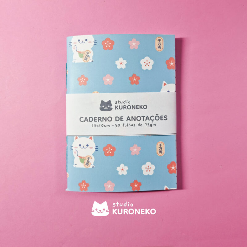Caderninho de Anotações - Maneki Neko - 50 folhas - 14x10cm