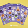 Cartela de Adesivos - Spooky Friends