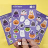 Cartela de Adesivos - Spooky Friends