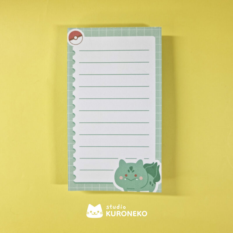 Bloquinho de anotações - Pokémon Iniciais 1ª Geração - 50 folhas - 7x12cm
