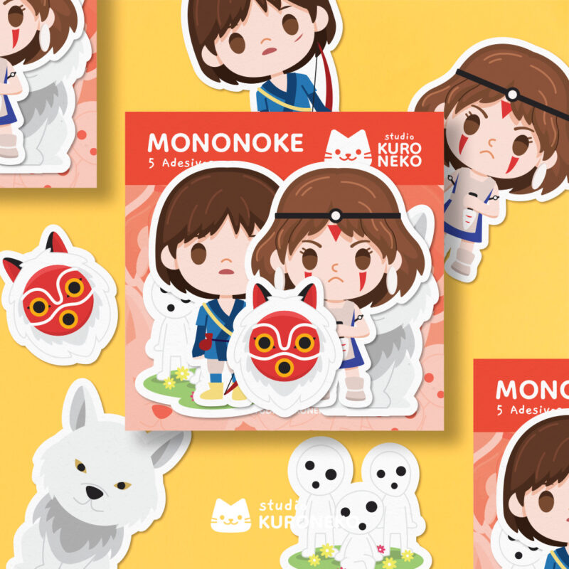 Pacote de Adesivos - Princesa Mononoke