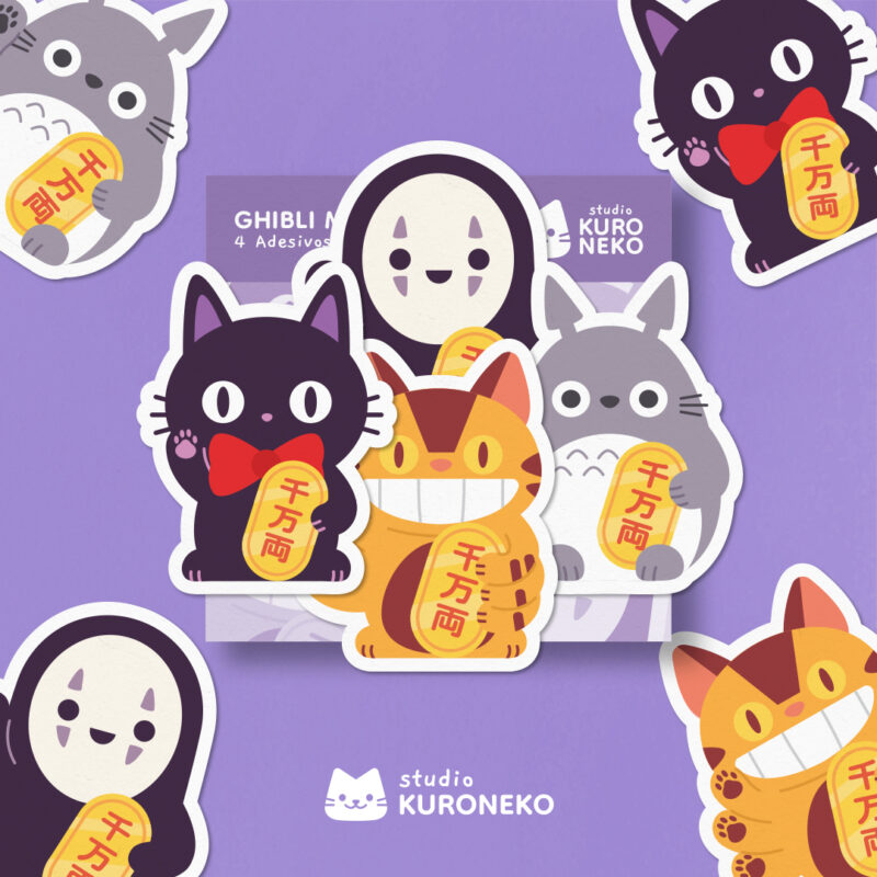 Pacote de Adesivos - Ghibli Maneki Neko
