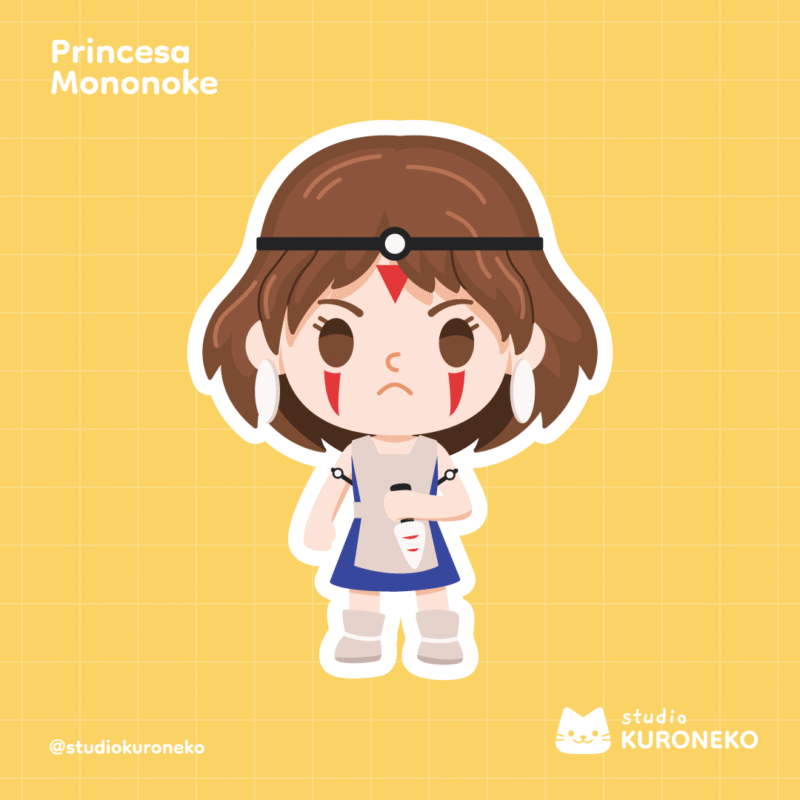 Pacote de Adesivos - Princesa Mononoke