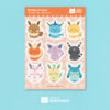 Cartela de Adesivos - Eeveelutions