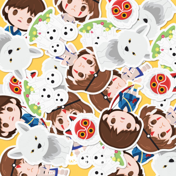 Pacote de Adesivos - Princesa Mononoke