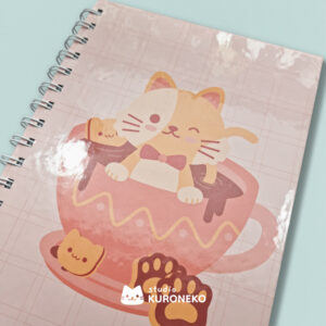 Caderno Capa Dura - Cat Coffee