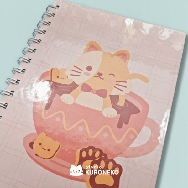 Caderno Capa Dura - Cat Coffee