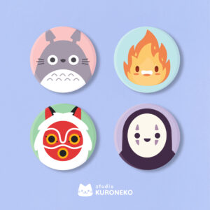 Kit com 4 bottons - Ghibli
