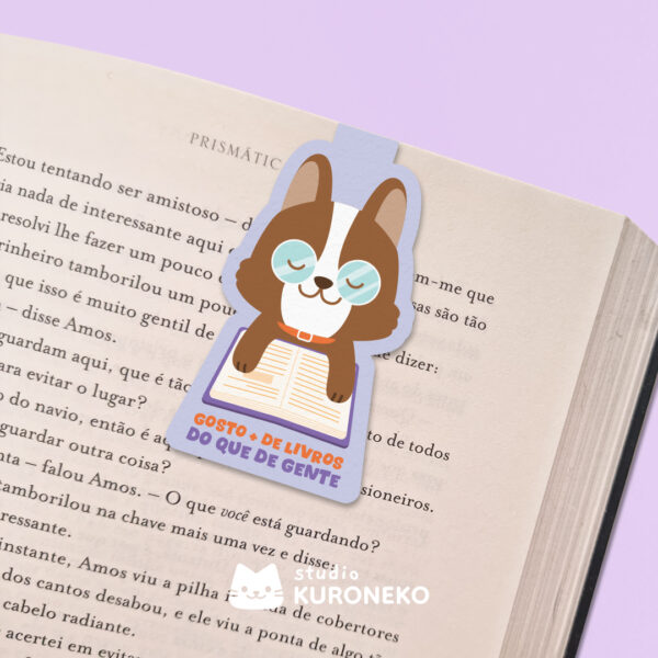 Marca Página Magnético - Gosto mais de livros do que de gente (versão cachorro)