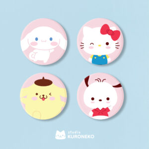 Kit com 4 bottons - Sanrio Hello Kitty