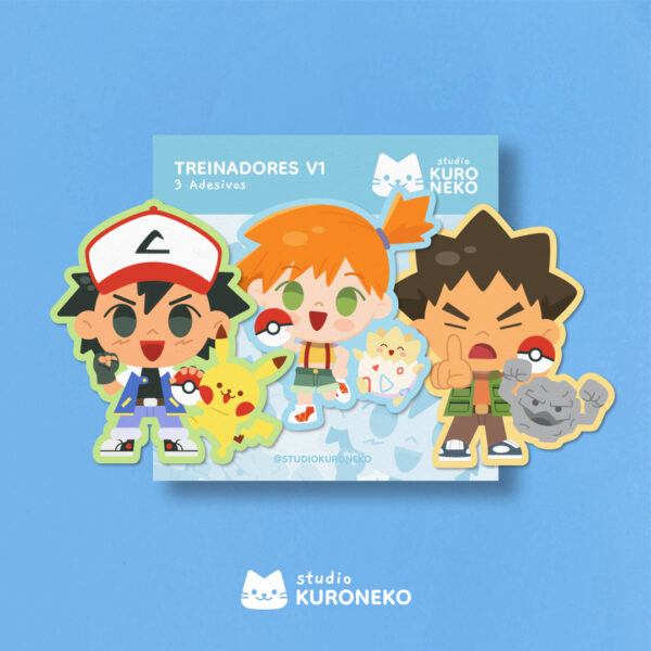 Pacote de Adesivos - Treinadores Pokemon