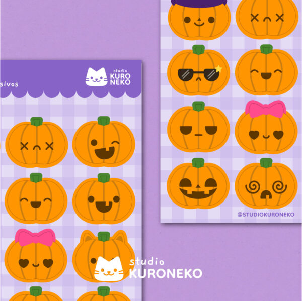 Post 2@2x Cartela de Adesivos - Abobritas Halloween