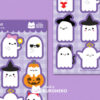 Cartela de Adesivos - Fantasminhas Halloween