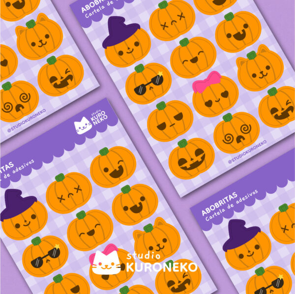 Post 3@2x Cartela de Adesivos - Abobritas Halloween