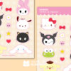 Cartela de Adesivos - Sanrio Hello Kitty
