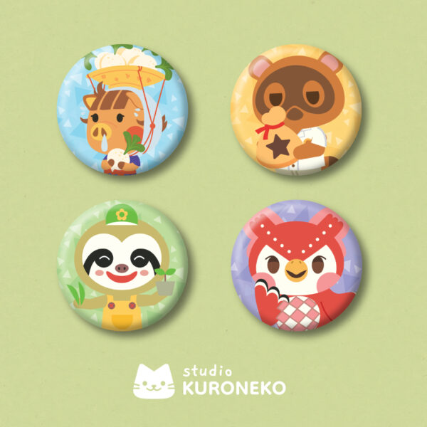 Kit com 4 bottons - Animal Crossing V2