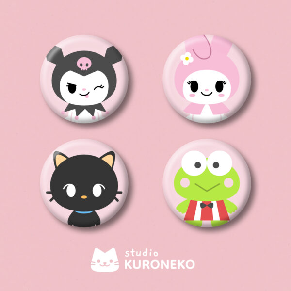 Kit com 4 bottons - Sanrio Hello Kitty V2