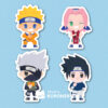 Pacote de Adesivos - Naruto Time 7