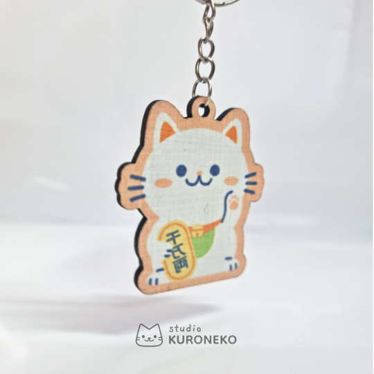 Prancheta5 Chaveiro MDF - Maneki Neko