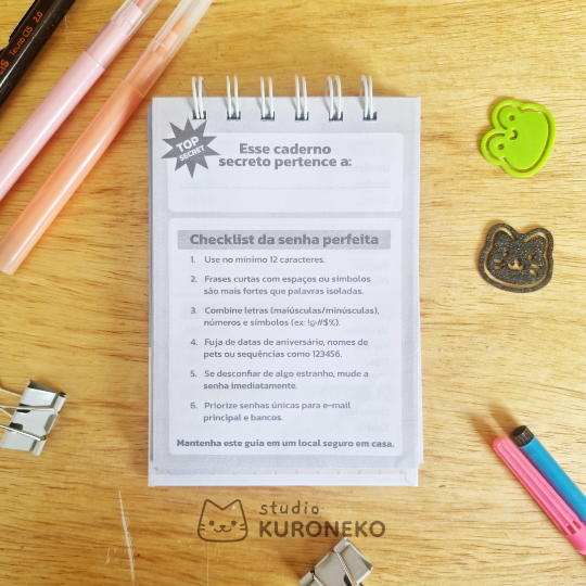 Caderno de Logins e Senhas A6 (10,5 x 14,8cm) - Capa Dura