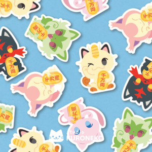 Pacote de Adesivos - Pokémon Maneki Neko