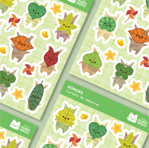 Post 2@2x Cartela de Adesivos - Koroks