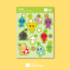 Cartela de Adesivos - Pikmins