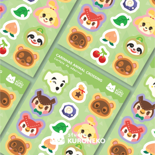 Post 2@2x Cartela de Adesivos - Animal Crossing Carinhas