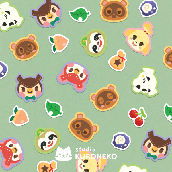 Post 5@2x Cartela de Adesivos - Animal Crossing Carinhas