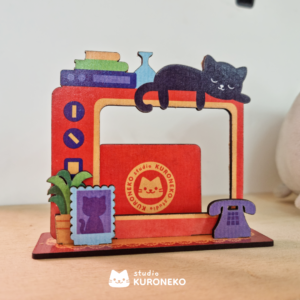 Porta Recados, Fotos e Anotações em MDF - Gatinho na TV