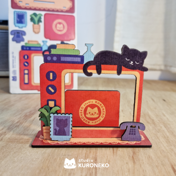 Porta Recados, Fotos e Anotações em MDF - Gatinho na TV