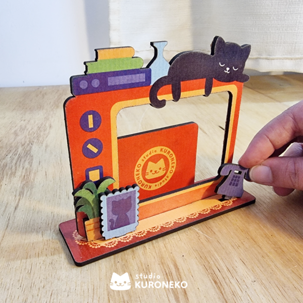 Porta Recados, Fotos e Anotações em MDF - Gatinho na TV