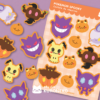Cartela de Adesivos - Pokémon Spooky